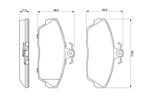 Тормозные колодки дисковые передняя ось BOSCH 0 986 424 566