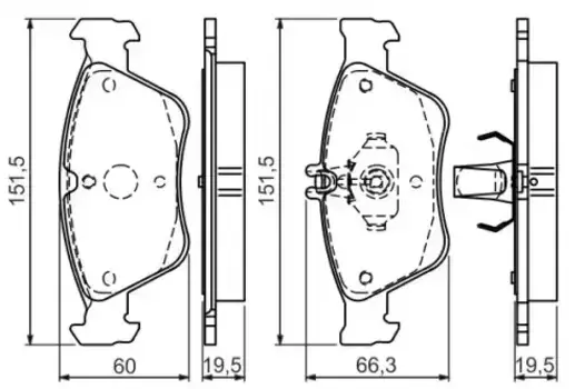 Тормозные колодки дисковые передняя ось BOSCH 0 986 494 002