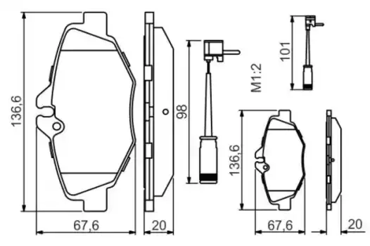 Тормозные колодки дисковые передняя ось BOSCH 0 986 494 285