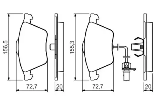 Тормозные колодки дисковые передняя ось BOSCH 0 986 494 283