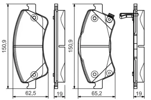 Тормозные колодки дисковые передняя ось BOSCH 0 986 495 106
