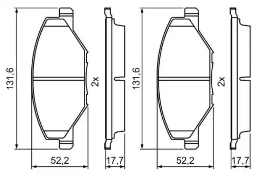 Тормозные колодки дисковые передняя ось BOSCH 0 986 495 390