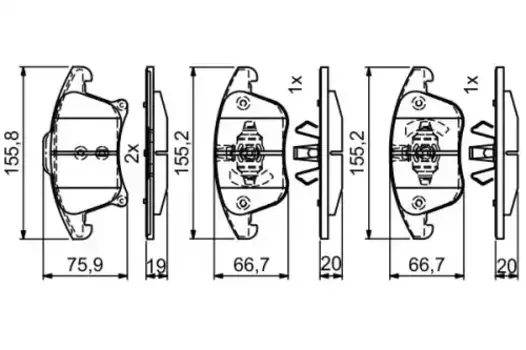 Тормозные колодки дисковые передняя ось BOSCH 0 986 495 407