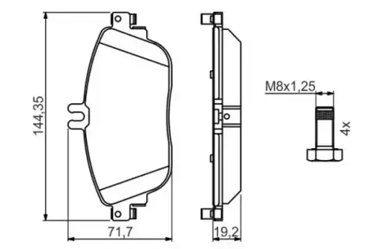 Тормозные колодки дисковые передняя ось BOSCH 0 986 494 662