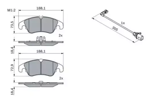 Тормозные колодки дисковые передняя ось BOSCH 0 986 494 259