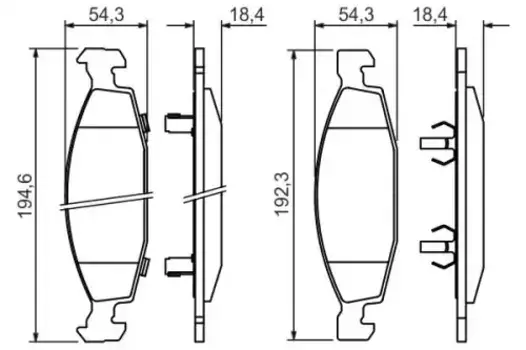 Тормозные колодки дисковые передняя ось BOSCH 0 986 424 666