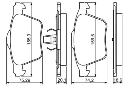 Тормозные колодки дисковые передняя ось BOSCH 0 986 494 245