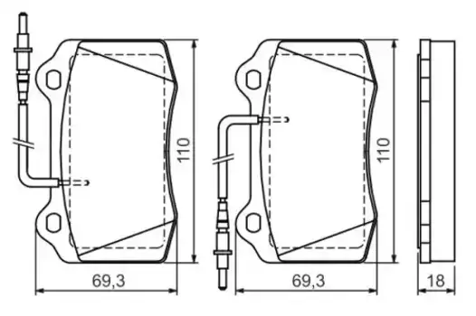 Тормозные колодки дисковые передняя ось BOSCH 0 986 424 658