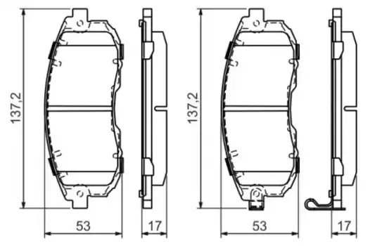 Тормозные колодки дисковые передняя ось BOSCH 0 986 494 337