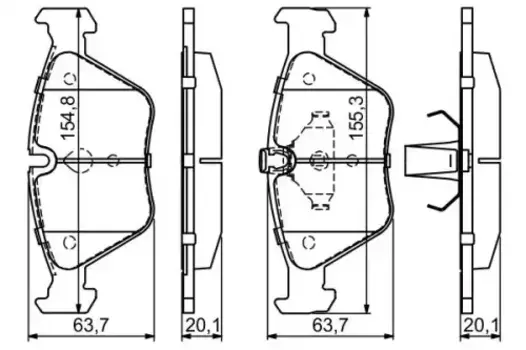 Тормозные колодки дисковые передняя ось BOSCH 0 986 424 485