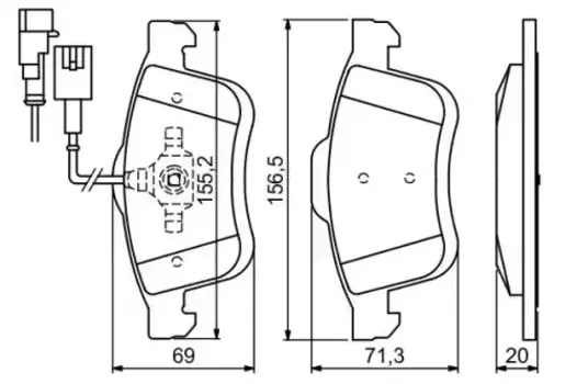 Тормозные колодки дисковые передняя ось BOSCH 0 986 494 453