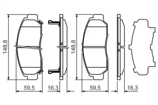 Тормозные колодки дисковые передняя ось BOSCH 0 986 424 722