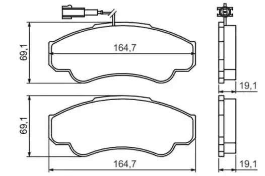 Тормозные колодки дисковые передняя ось BOSCH 0 986 424 769