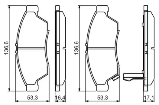Тормозные колодки дисковые передняя ось BOSCH 0 986 494 238
