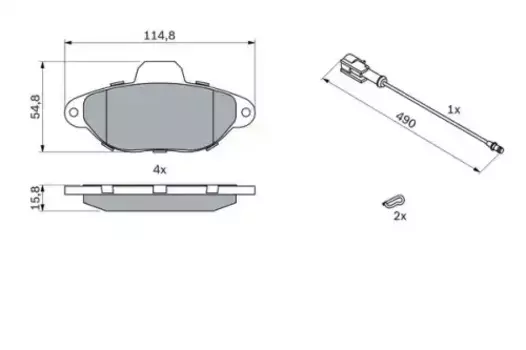 Тормозные колодки дисковые передняя ось BOSCH 0 986 424 379