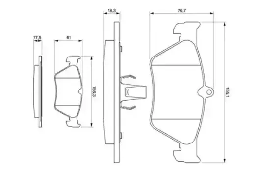 Тормозные колодки дисковые передняя ось BOSCH 0 986 461 129