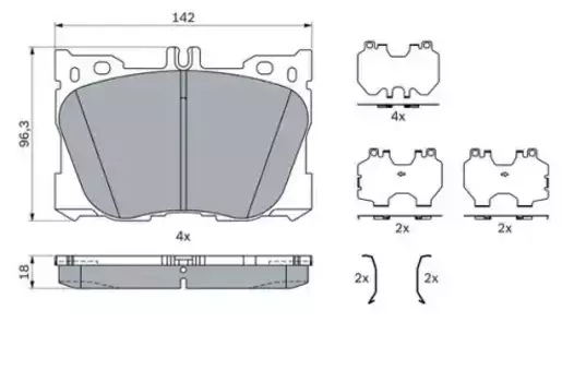 Тормозные колодки дисковые передняя ось BOSCH 0 986 424 335