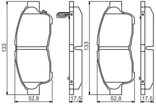 Тормозные колодки дисковые передняя ось BOSCH 0 986 495 257