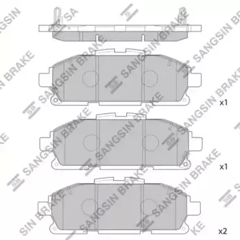 Тормозные колодки дисковые передняя ось HI-Q SP1762