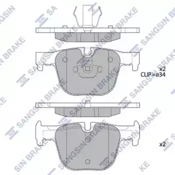 Тормозные колодки дисковые передняя ось HI-Q SP1952