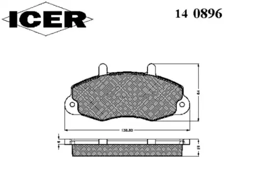 Тормозные колодки дисковые передняя ось ICER 140896