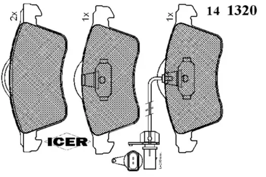 Тормозные колодки дисковые передняя ось ICER 141320
