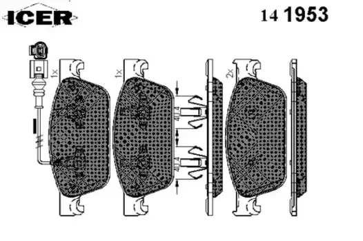 Тормозные колодки дисковые передняя ось ICER 141953