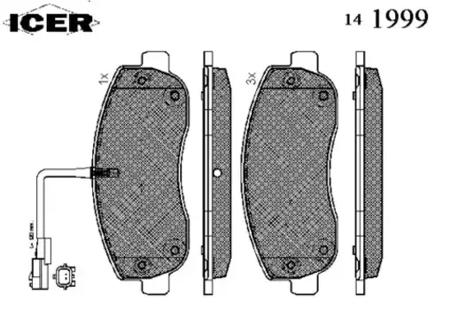 Тормозные колодки дисковые передняя ось ICER 141999