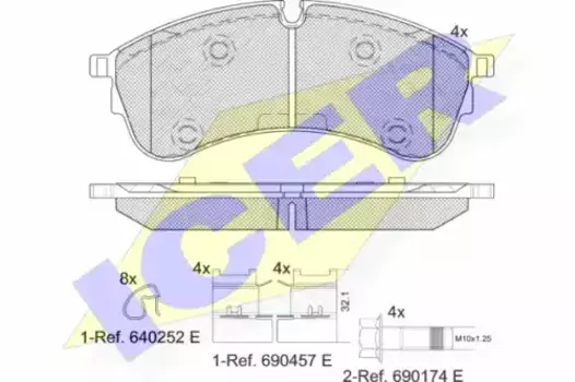 Тормозные колодки дисковые передняя ось ICER 142283