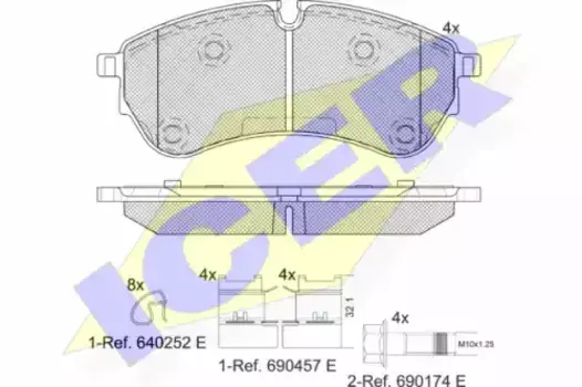 Тормозные колодки дисковые передняя ось ICER 142284