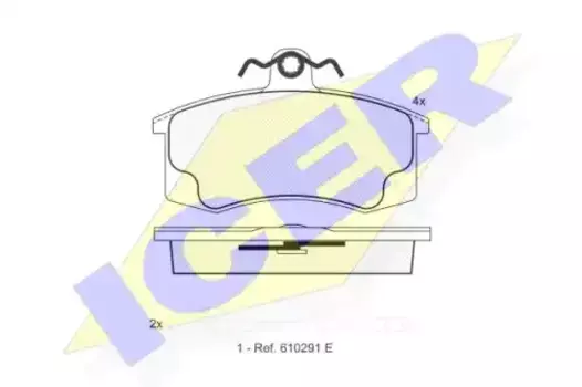 Тормозные колодки дисковые передняя ось ICER 181308