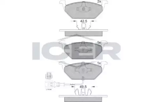 Тормозные колодки дисковые передняя ось ICER 181349-396