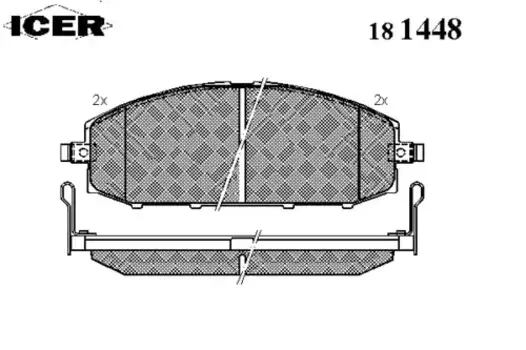 Тормозные колодки дисковые передняя ось ICER 181448
