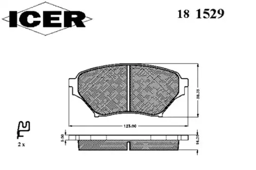 Тормозные колодки дисковые передняя ось ICER 181529