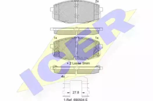 Тормозные колодки дисковые передняя ось ICER 181540-208
