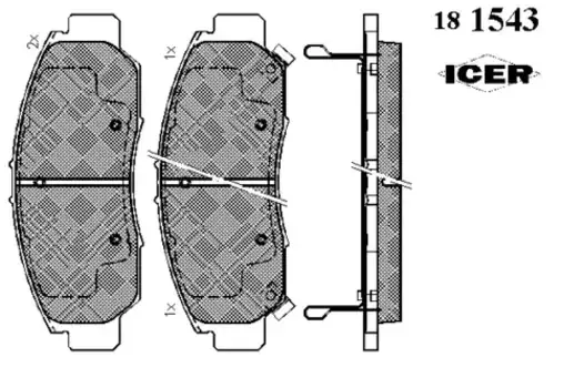 Тормозные колодки дисковые передняя ось ICER 181543