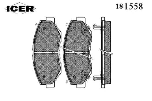Тормозные колодки дисковые передняя ось ICER 181558