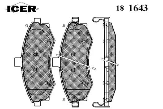 Тормозные колодки дисковые передняя ось ICER 181643