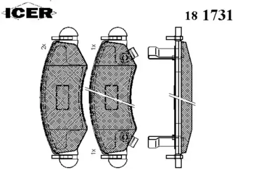 Тормозные колодки дисковые передняя ось ICER 181731