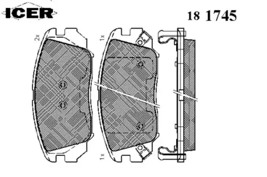 Тормозные колодки дисковые передняя ось ICER 181745