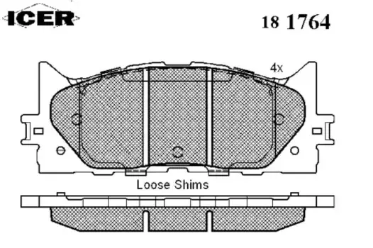 Тормозные колодки дисковые передняя ось ICER 181764