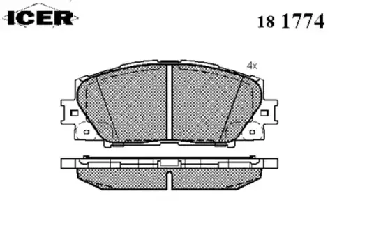 Тормозные колодки дисковые передняя ось ICER 181774