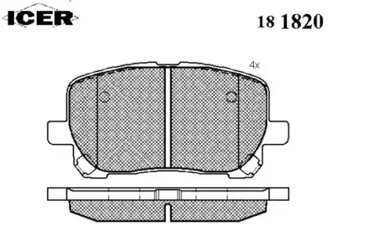 Тормозные колодки дисковые передняя ось ICER 181820