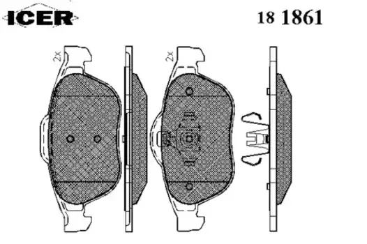 Тормозные колодки дисковые передняя ось ICER 181861
