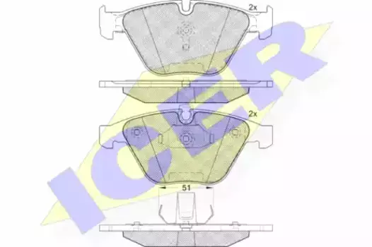 Тормозные колодки дисковые передняя ось ICER 181940-203