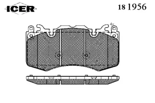 Тормозные колодки дисковые передняя ось ICER 181956