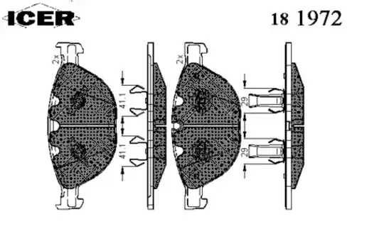Тормозные колодки дисковые передняя ось ICER 181972