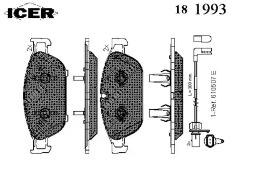 Тормозные колодки дисковые передняя ось ICER 181993