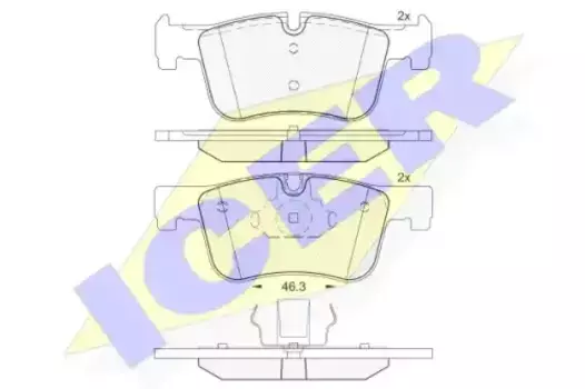 Тормозные колодки дисковые передняя ось ICER 182048