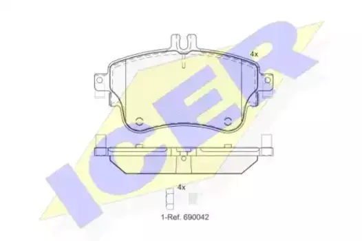 Тормозные колодки дисковые передняя ось ICER 182062